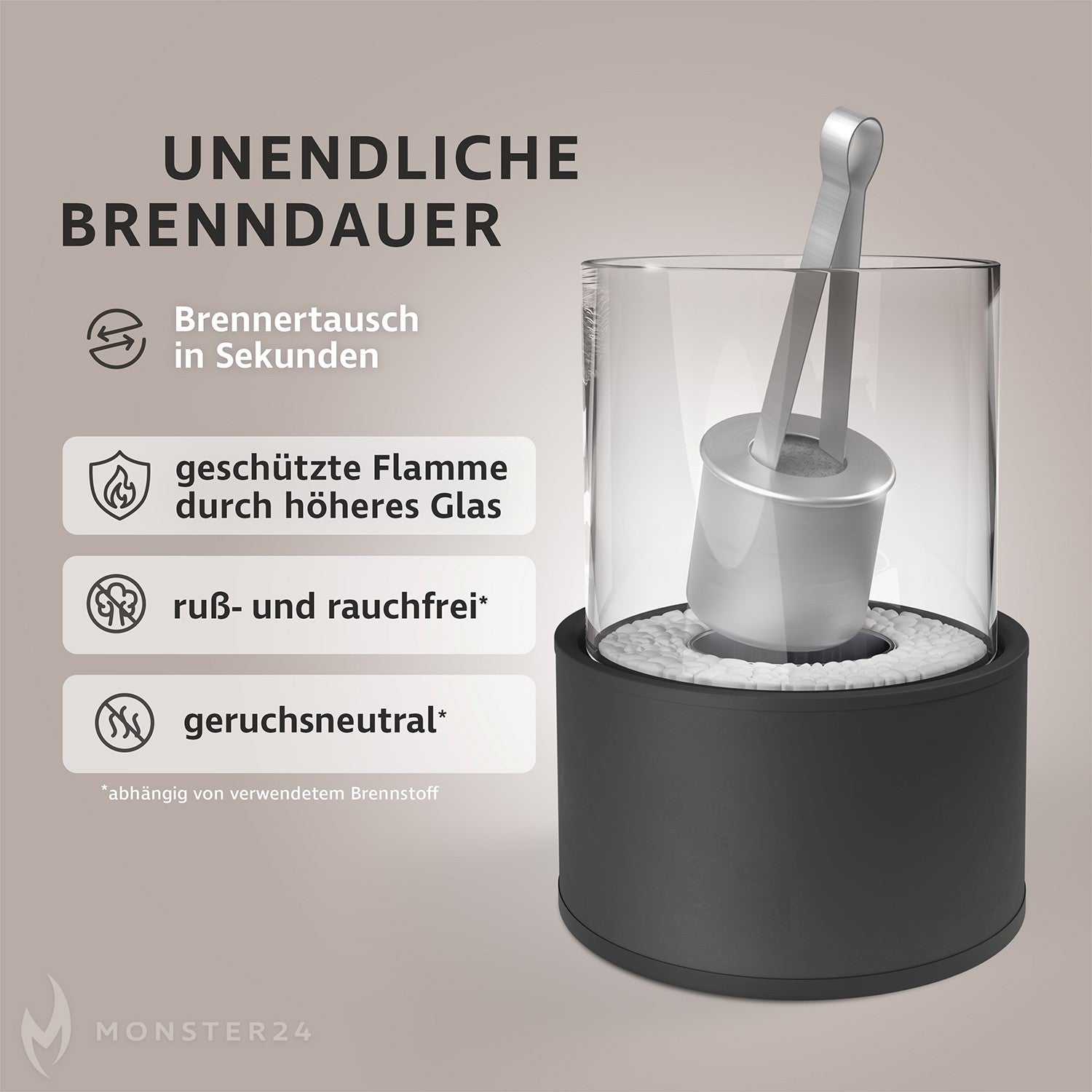 Ambiente Deluxe: Tischkamin L inkl. 6L Ethanol Starterpaket