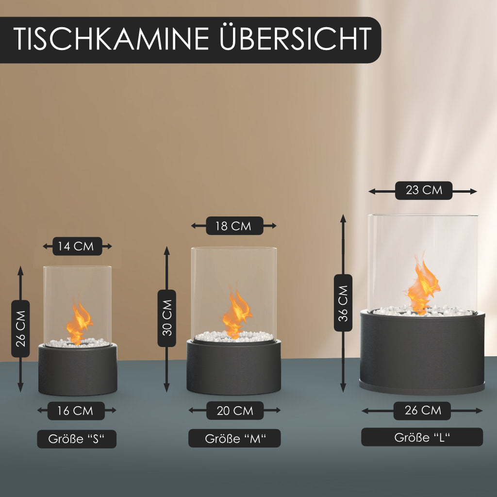 Tischkamin Grau