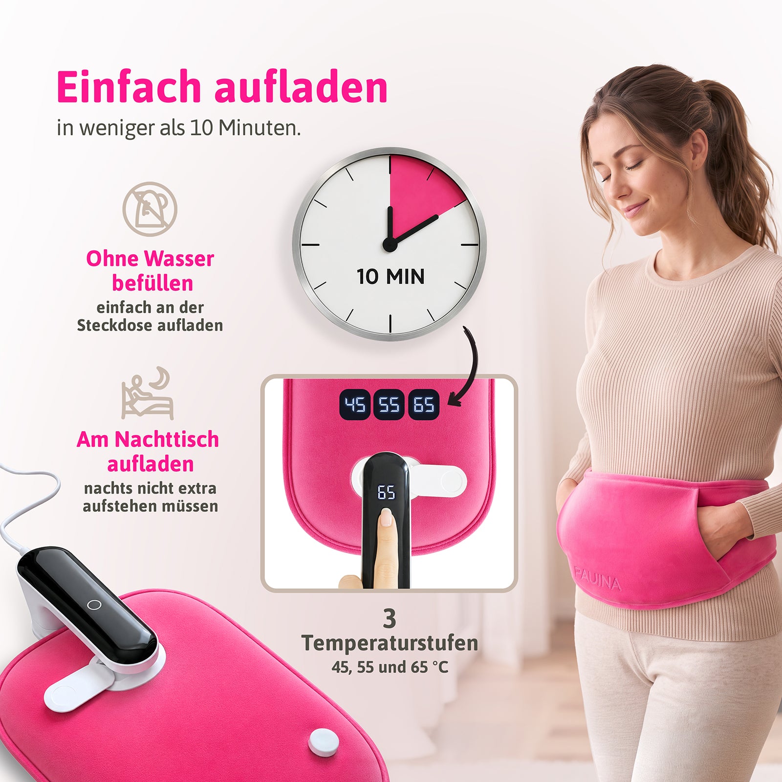 PAUINA die smarte Wärmflasche Peonia
