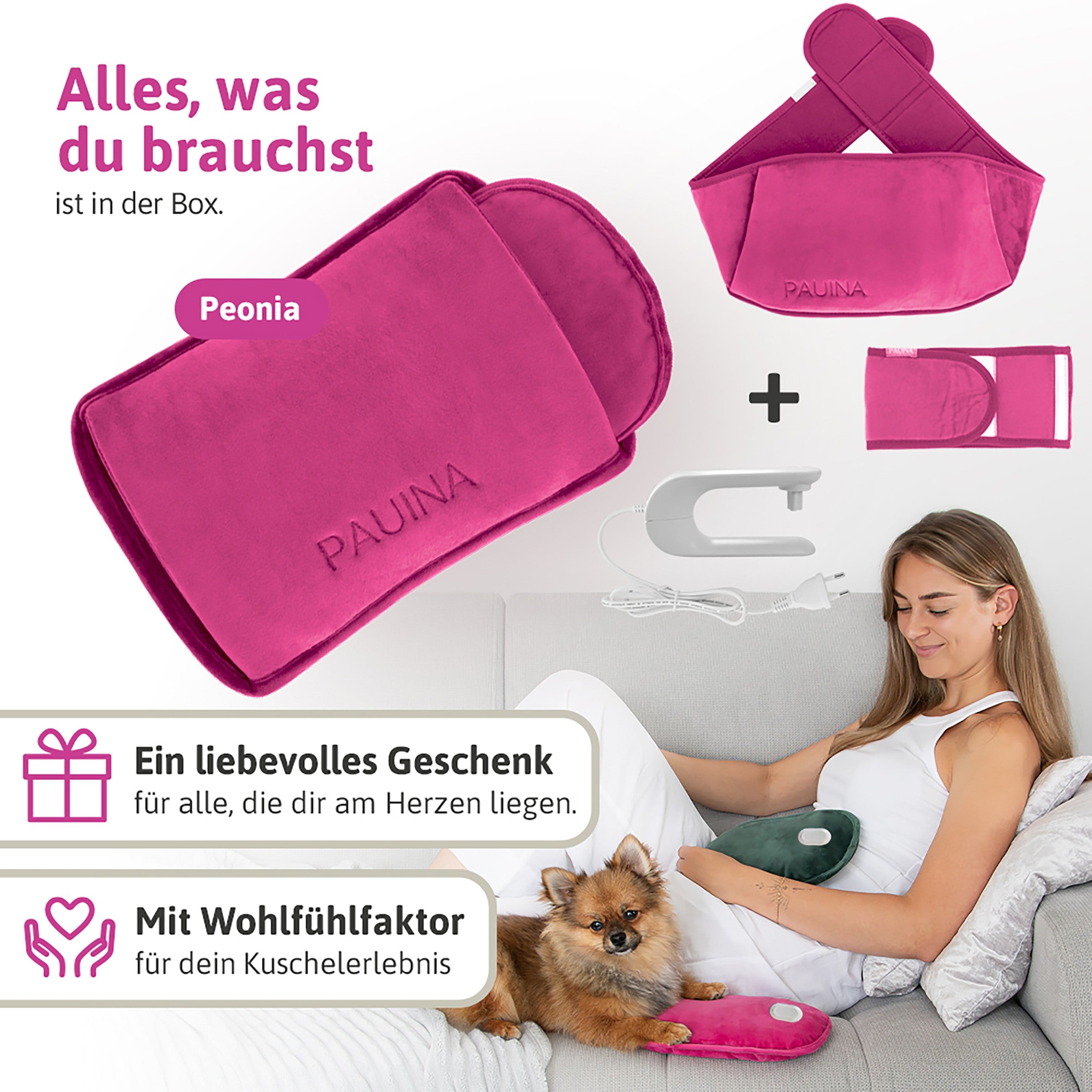 PAUINA die smarte Wärmflasche Peonia