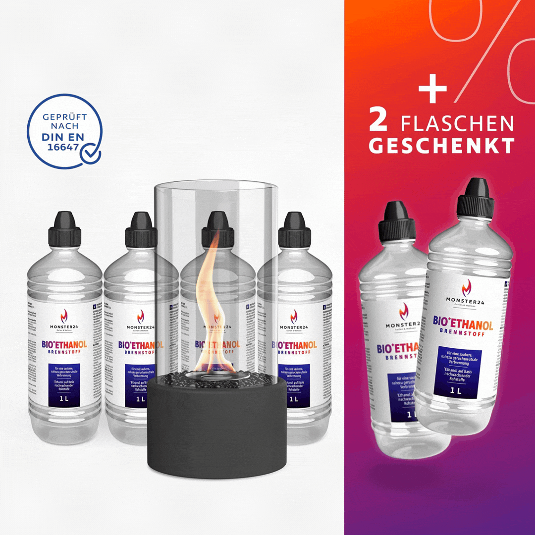 Ambiente Deluxe: Tischkamin S inkl. 6L Ethanol Starterpaket