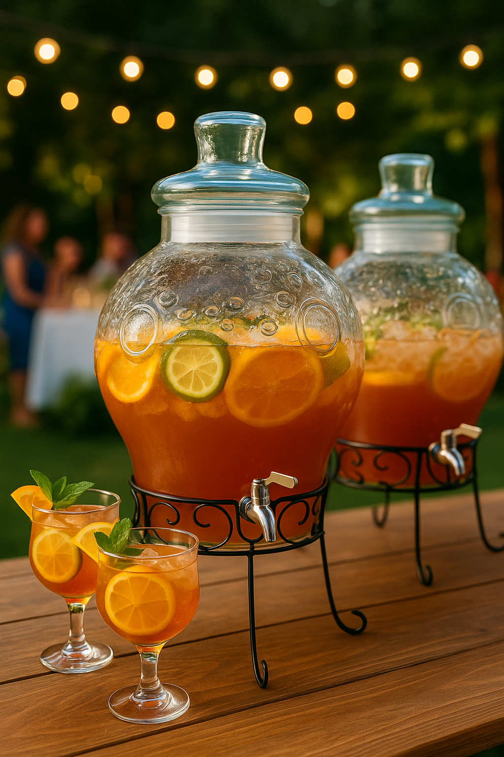 Glas-Getränkespender 10L mit Edelstahl-Zapfhahn und Metallständer