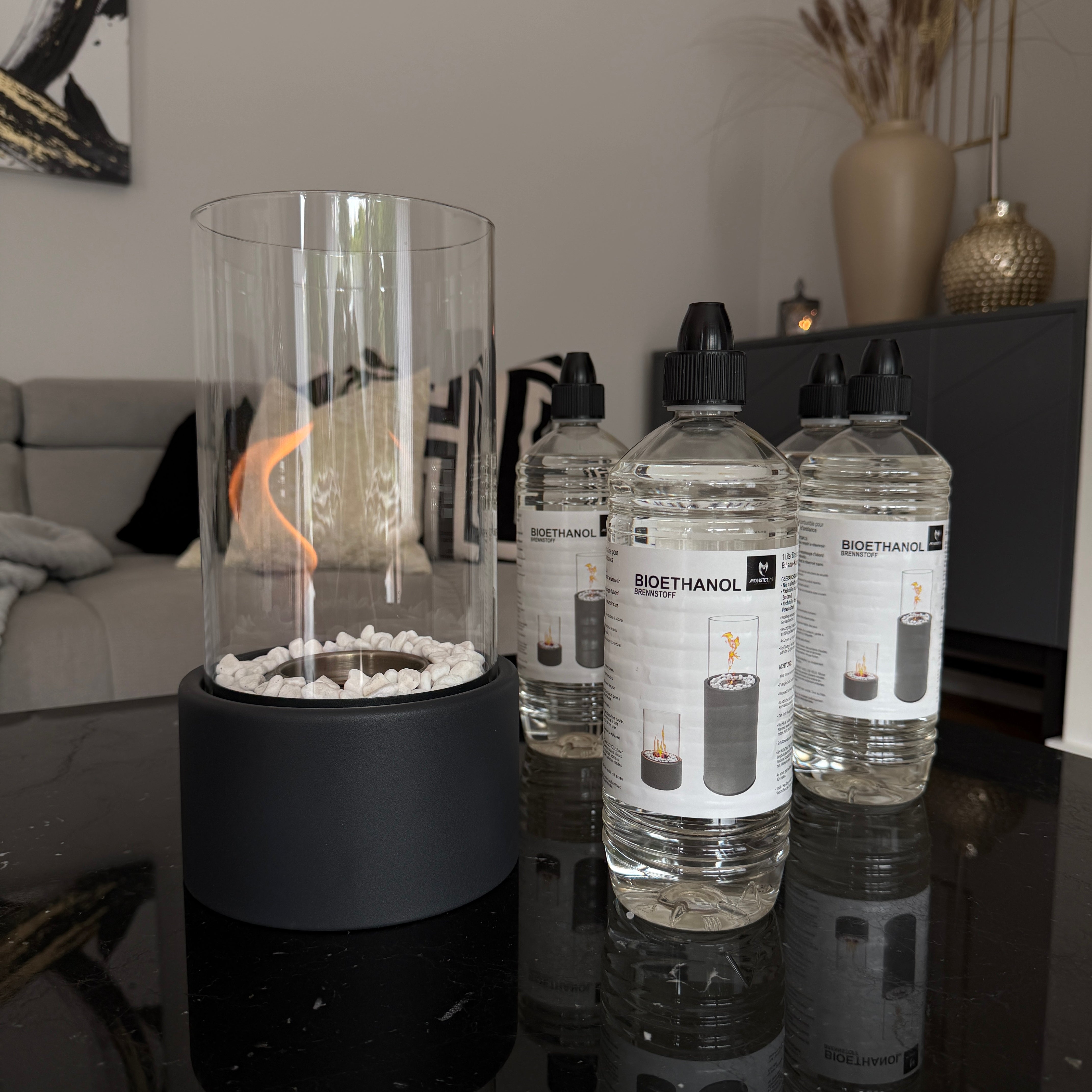 Ambiente Deluxe: Tischkamin S + Ethanol Starterpaket