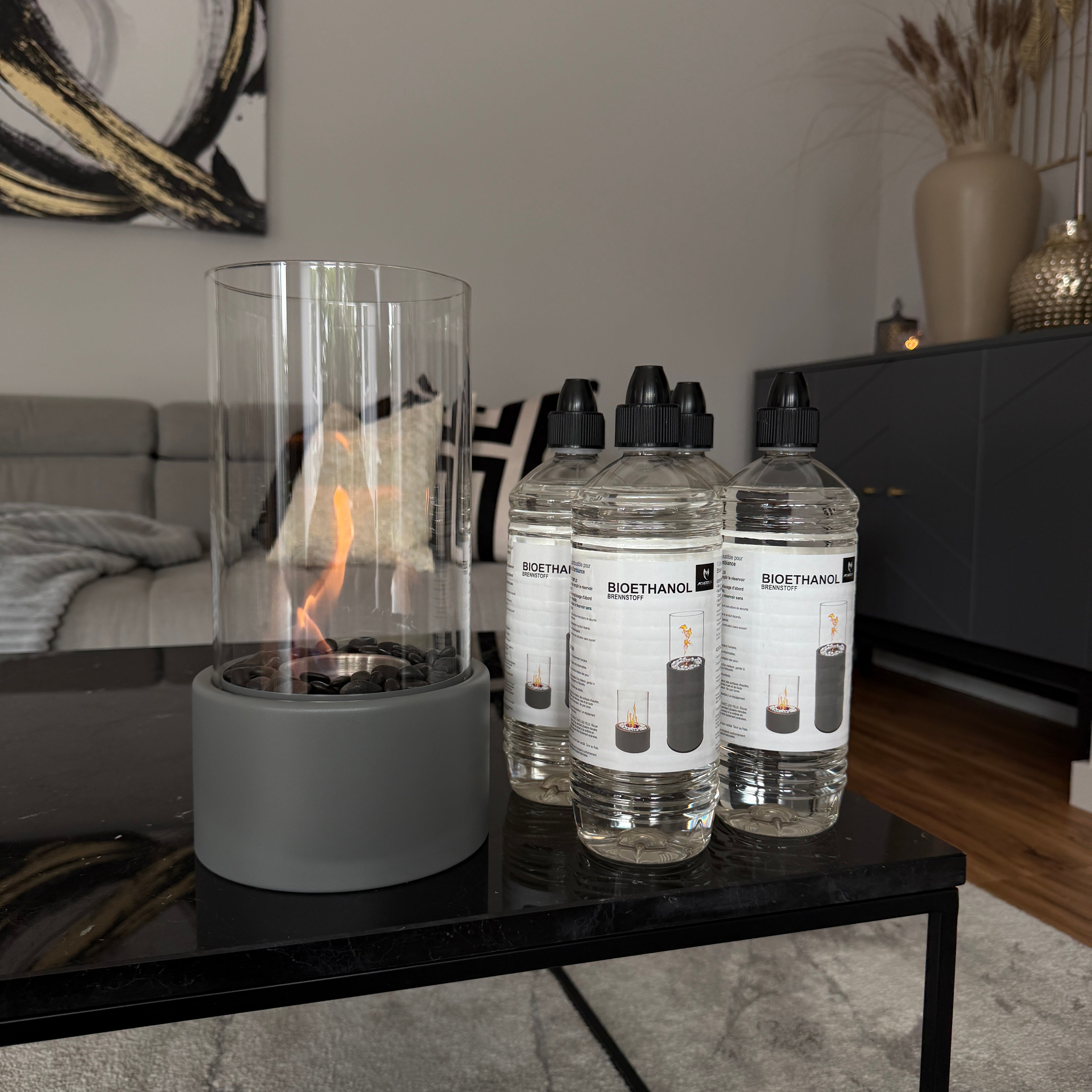 Ambiente Deluxe: Tischkamin S + Ethanol Starterpaket
