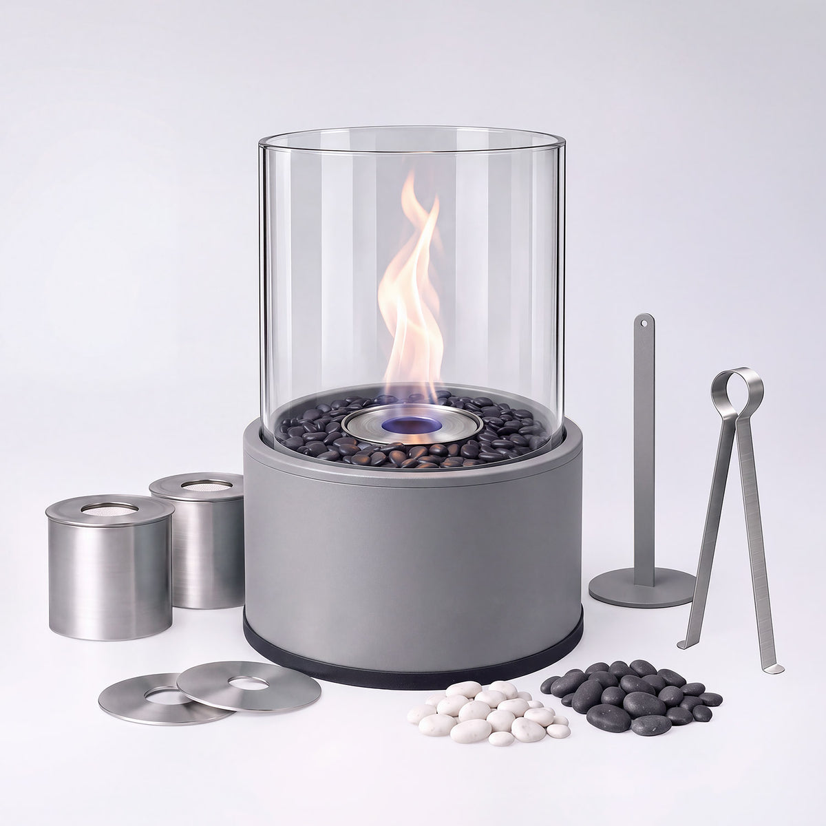 Ambiance Deluxe : Cheminée de table L avec kit de démarrage de 6L d'éthanol