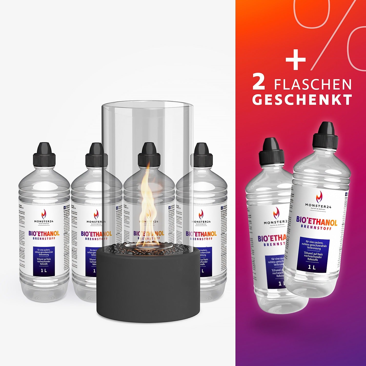 Ambiente Deluxe: Tischkamin S inkl. 6L Ethanol Starterpaket