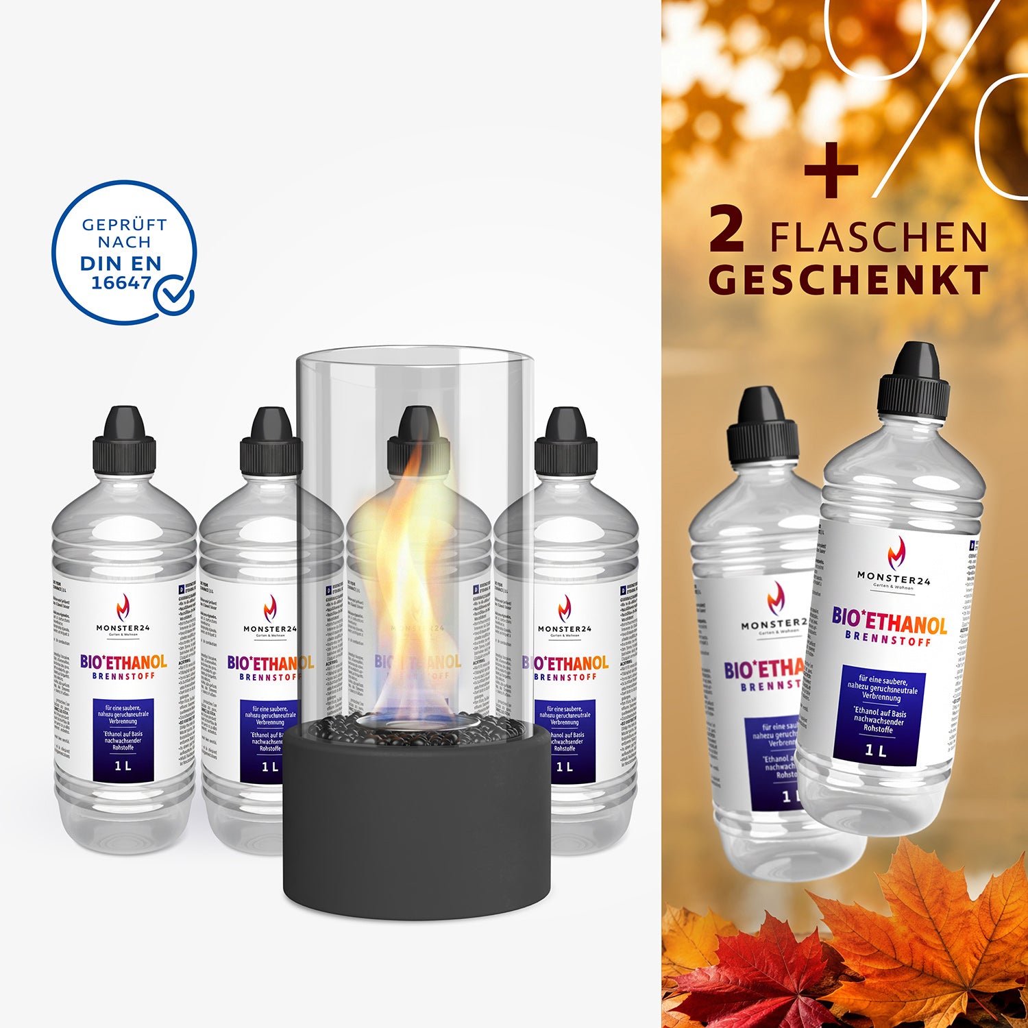 Ambiente Deluxe: Tischkamin S inkl. 6L Ethanol Starterpaket