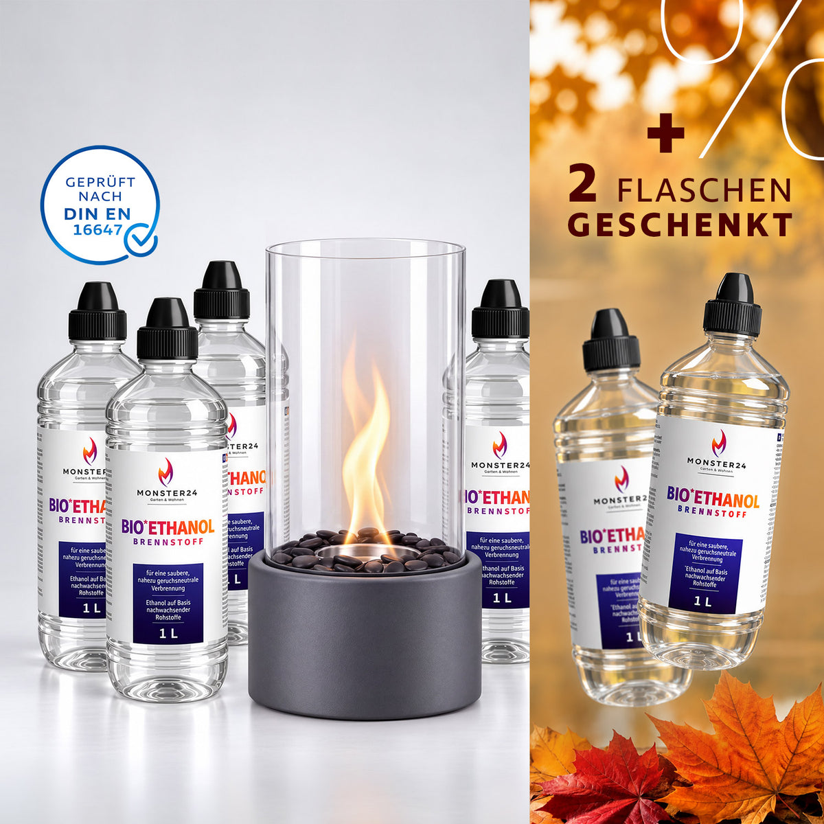 Ambiente Deluxe: Tischkamin S inkl. 6L Ethanol Starterpaket