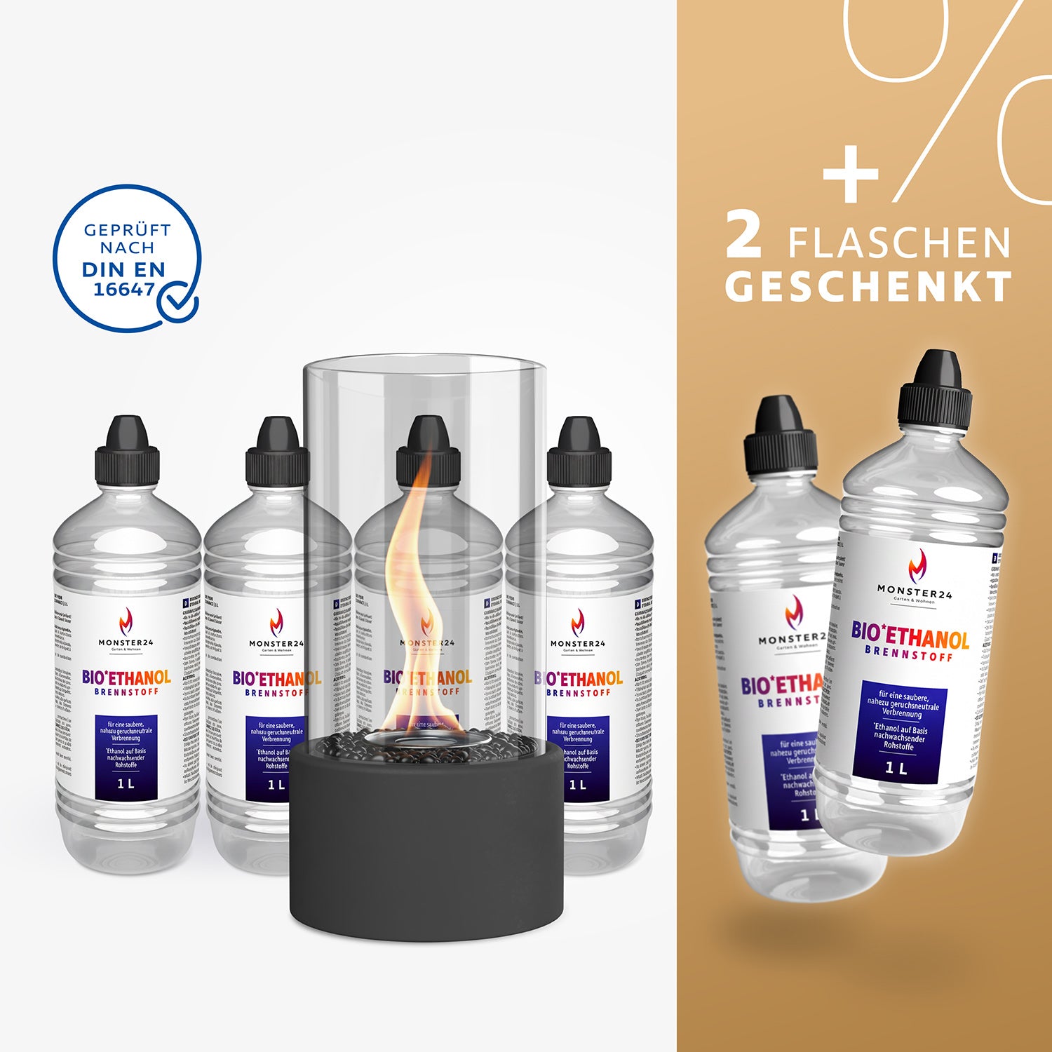 Ambiente Deluxe: Tischkamin S inkl. 6L Ethanol Starterpaket
