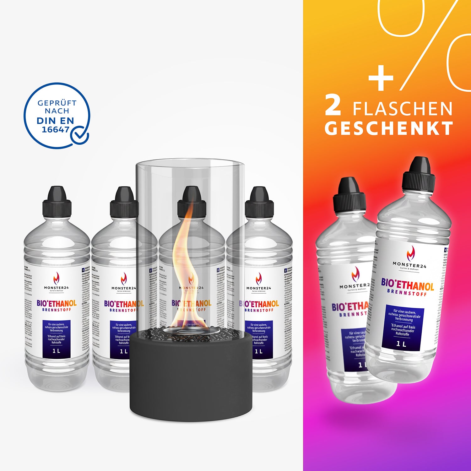 Ambiente Deluxe: Tischkamin S inkl. 6L Ethanol Starterpaket