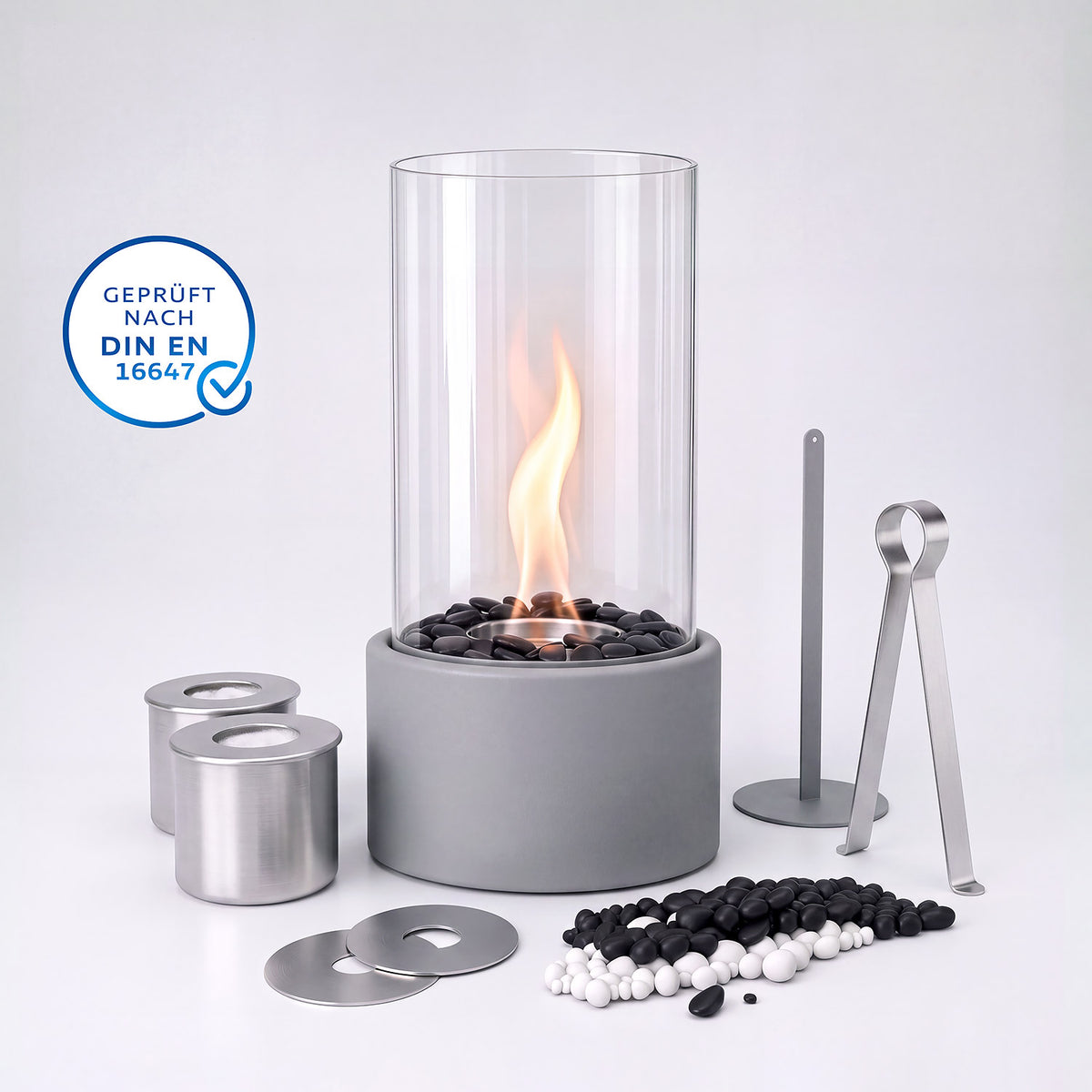 Ambiance de luxe : Cheminée de table S avec pack de démarrage de 6L d'éthanol