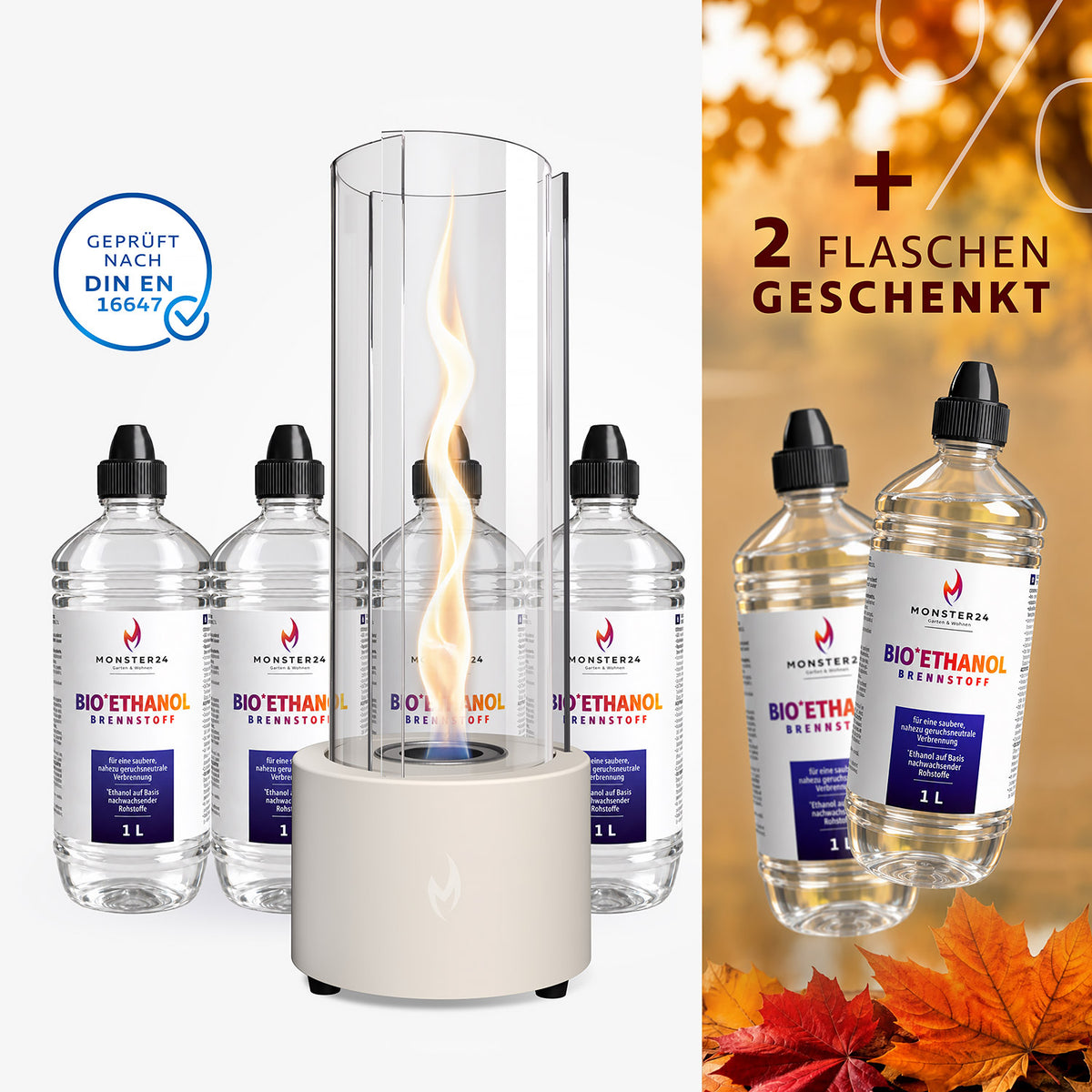 Tornado Flame: Spyral inkl. 6 L Bioethanol Starterpaket