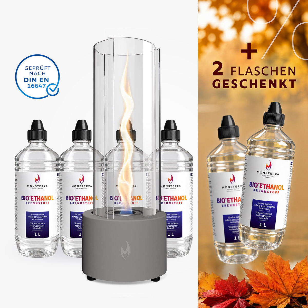 Tornado Flame: Spyral avec pack de démarrage 6 L Bioéthanol