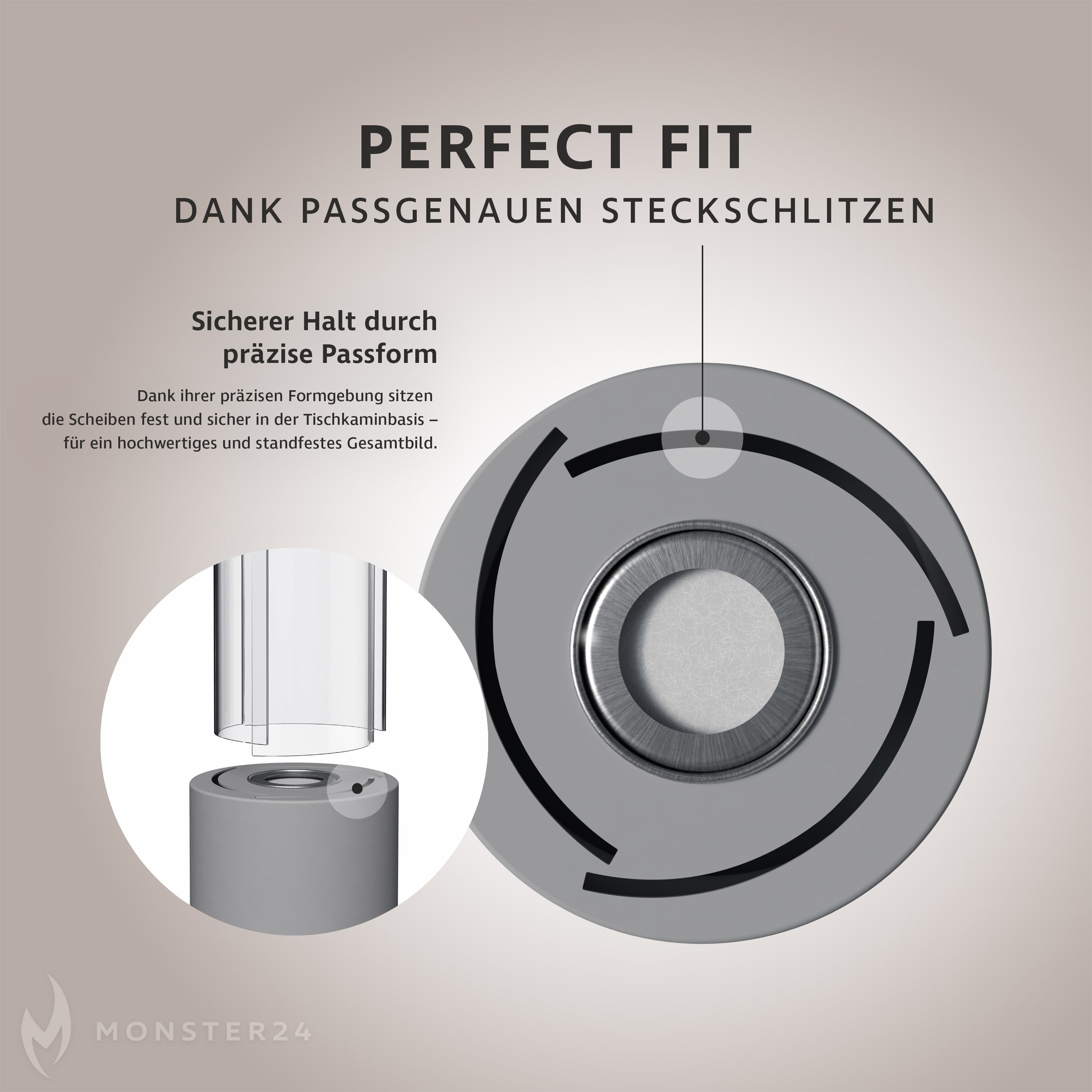 Ersatz-Glasscheiben für Spyral Tischkamin