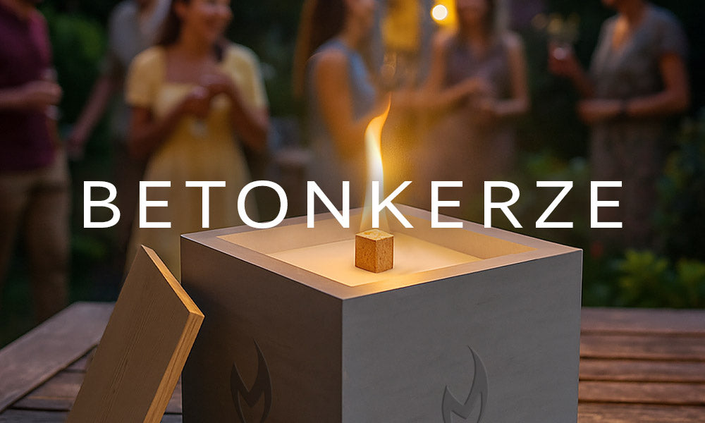 Personalisierbare Betonkerze mit Dauerdocht für Terrasse & Balkon | Monster24