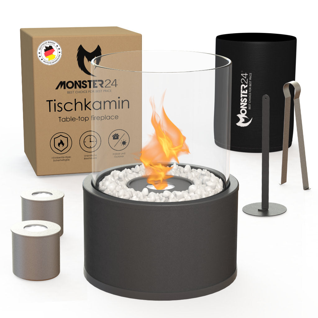 Ambiente Deluxe: Tischkamin L + Ethanol Starterpaket