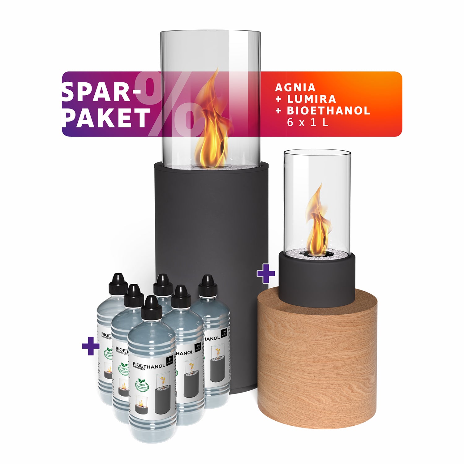 Luxury Flame Paket: Kamine & Ethanol ready to enjoy