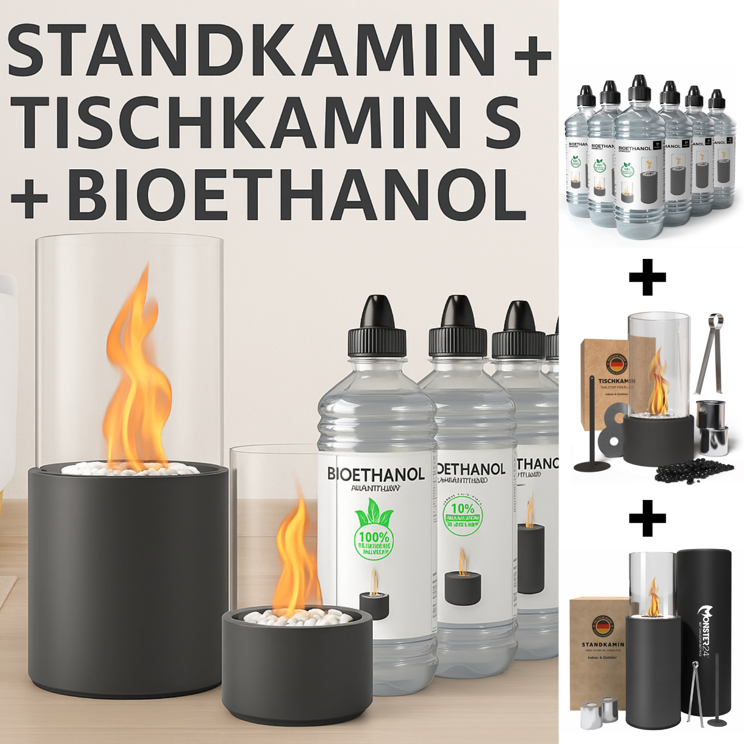 Luxury Flame Paket: Kamine & Ethanol ready to enjoy