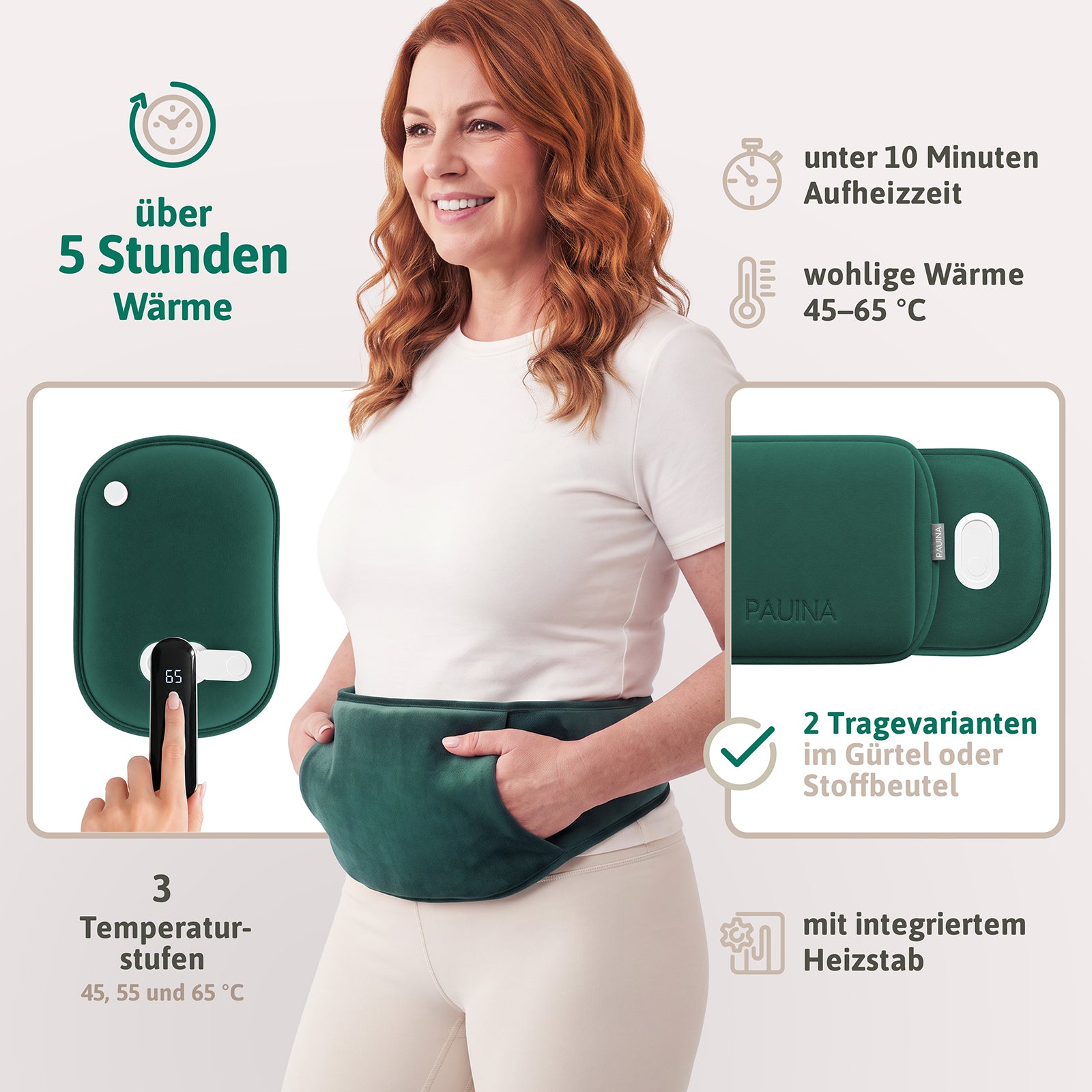 PAUINA die smarte Wärmflasche Esmeralda