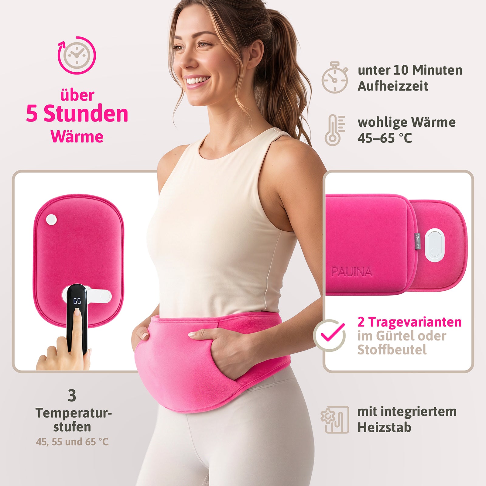 PAUINA die smarte Wärmflasche Peonia