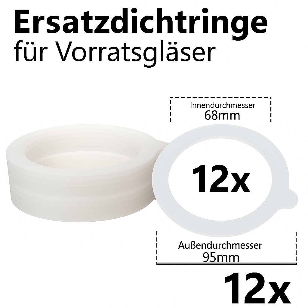 12er-Set Ersatz-Dichtringe für Monster24 Einmachgläser / Vorratsgläser