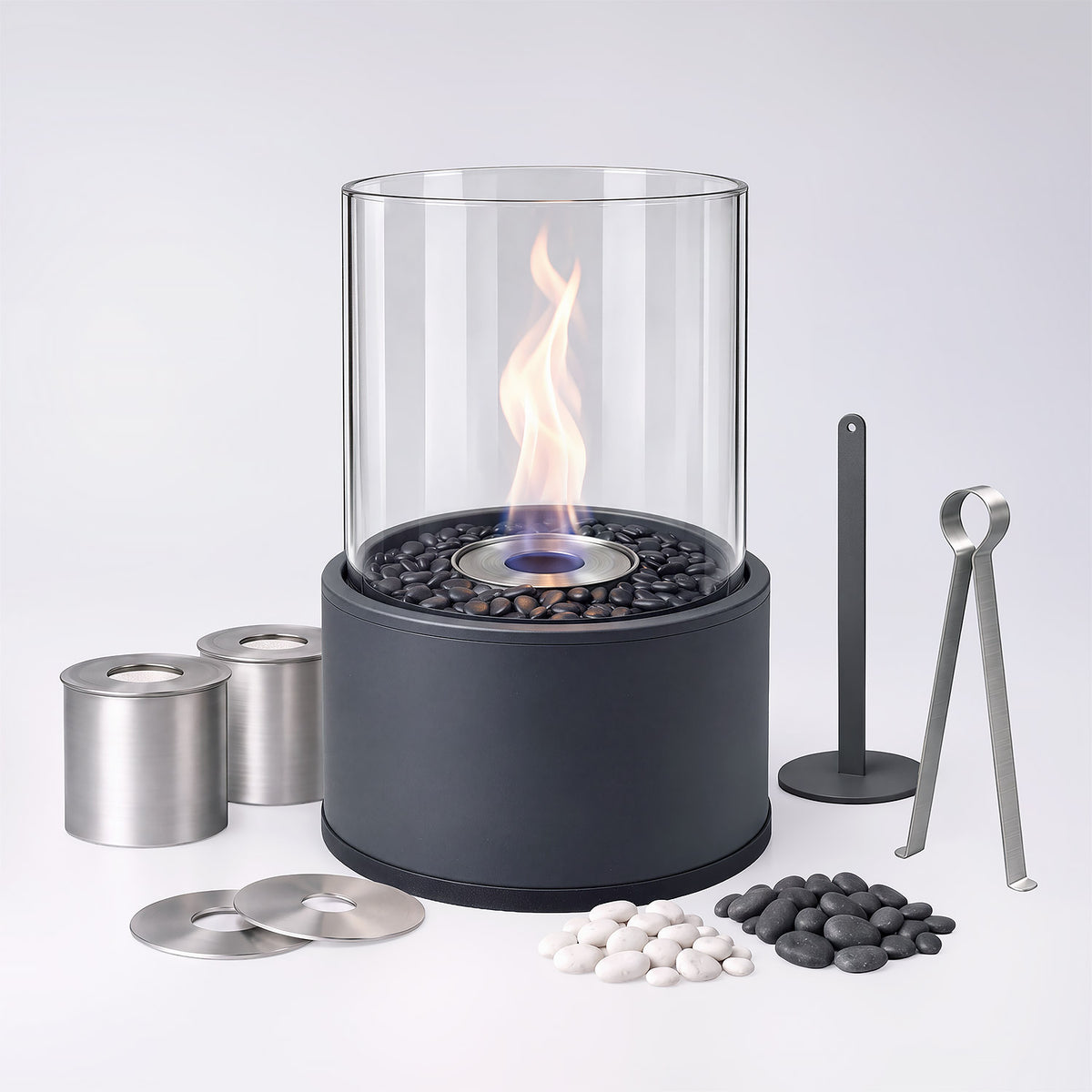 Ambiance Deluxe : Cheminée de table L avec kit de démarrage de 6L d'éthanol