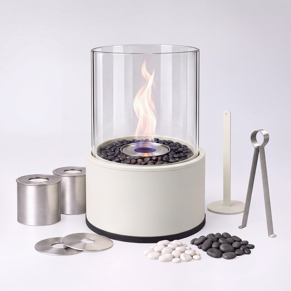 Ambiance Deluxe : Cheminée de table L avec kit de démarrage de 6L d'éthanol