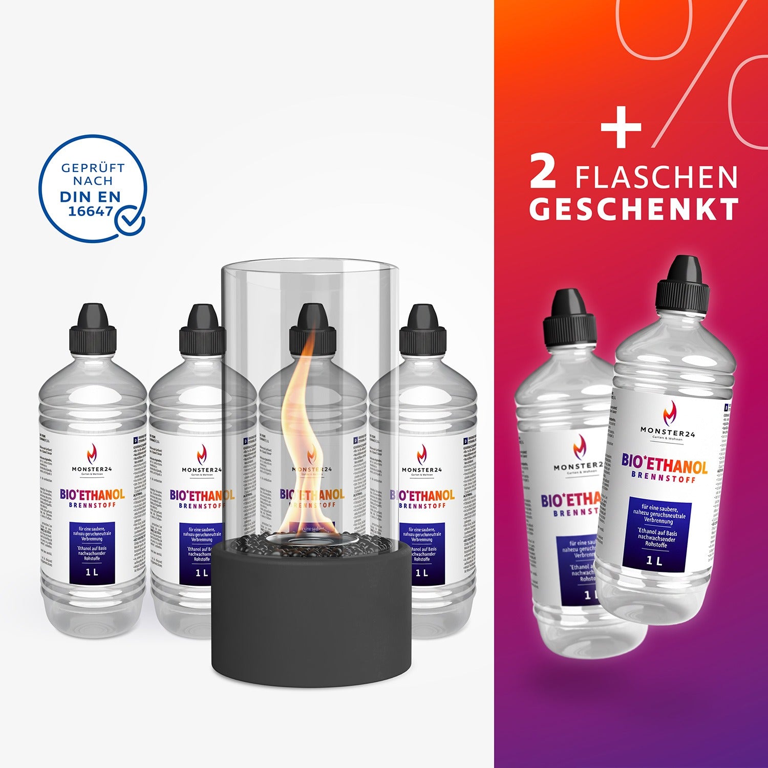 Ambiente Deluxe: Tischkamin S inkl. 6L Ethanol Starterpaket