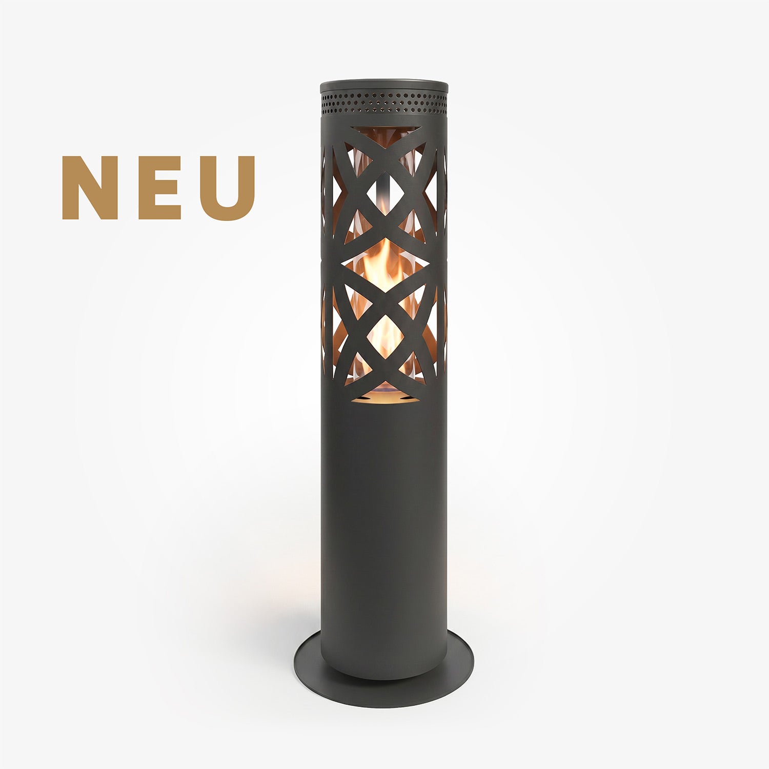 PYRA – dekorative Pellet-Feuersäule mit 360° Glas