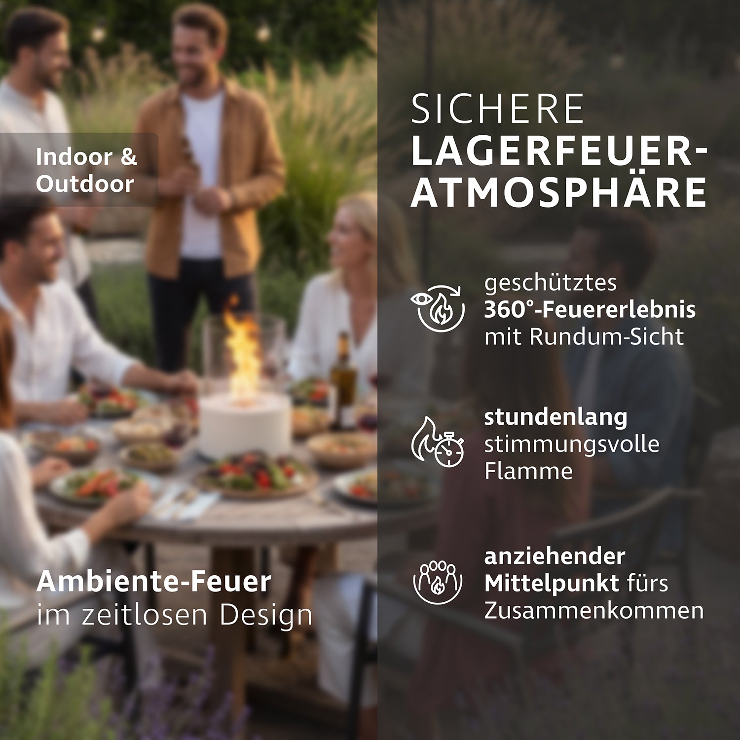 Luxury Tornado Paket: Standkamin + Spyral inkl. 6 L Bioethanol